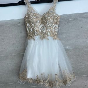 White Dress with Gold detail